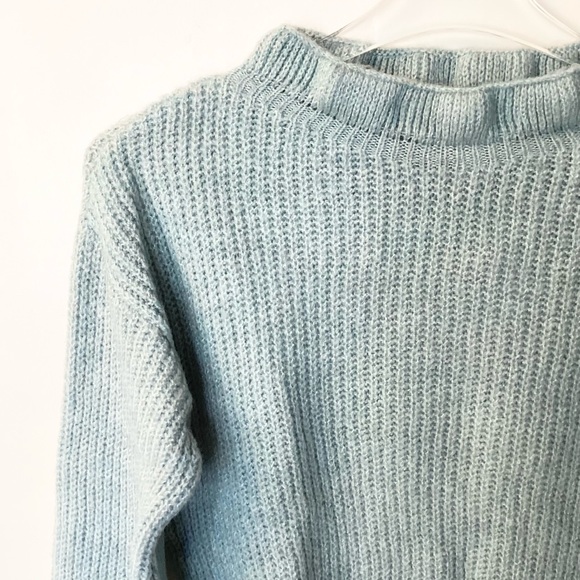 NWT Topshop Ruffle Neck, Cuffs, and Hem Frill Sweater - Blue - XS - Picture 3 of 7